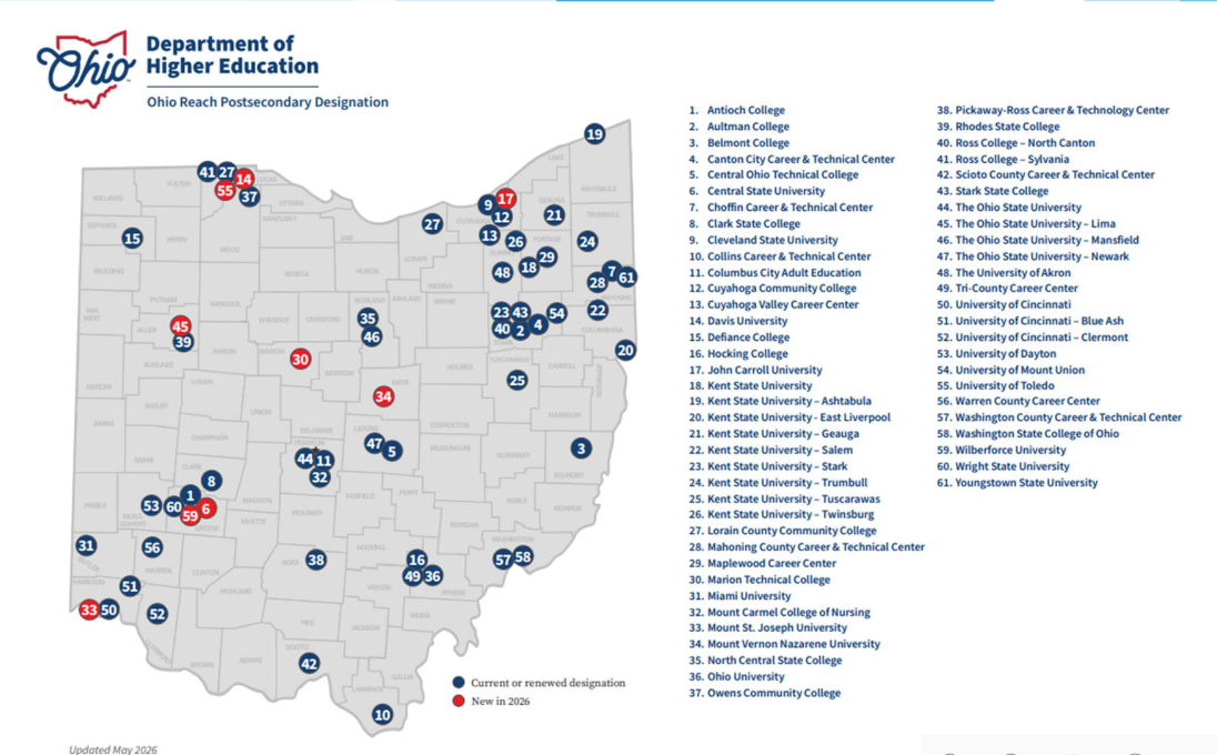 Ohio Reach Map